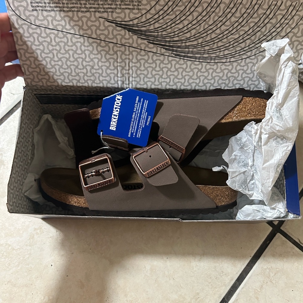 Birkenstock Brown mocka (39) size 8 Birbick Double-Strap Sandals slides NIB - Picture 6 of 13